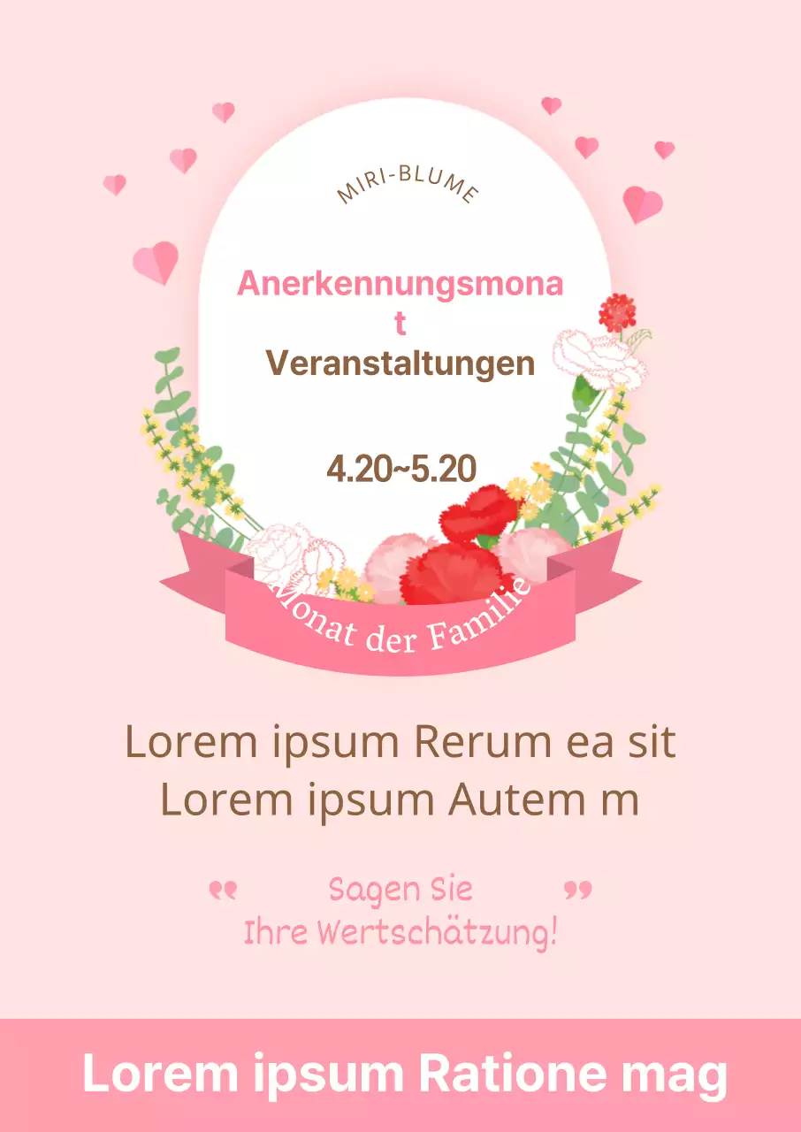 Leuchtend rosa Dankeschön-Poster