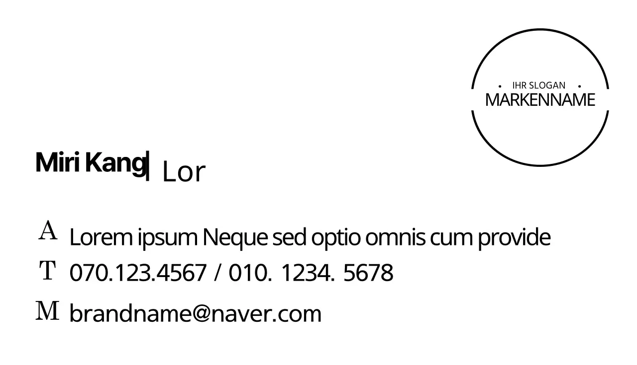 Visitenkarte mit Kreissymbol