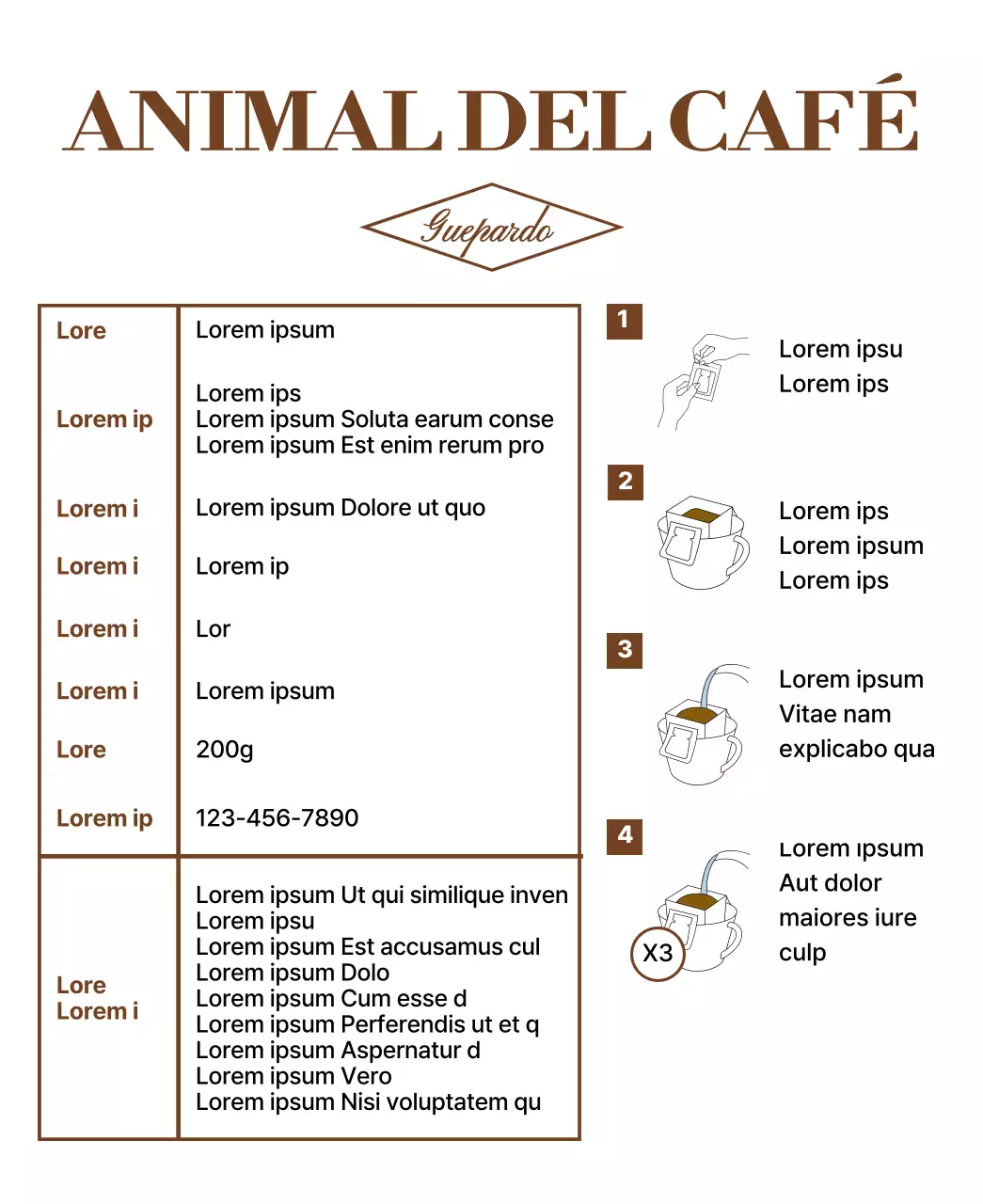 Diseño sencillo con ilustración de animal corriendo de color marrón