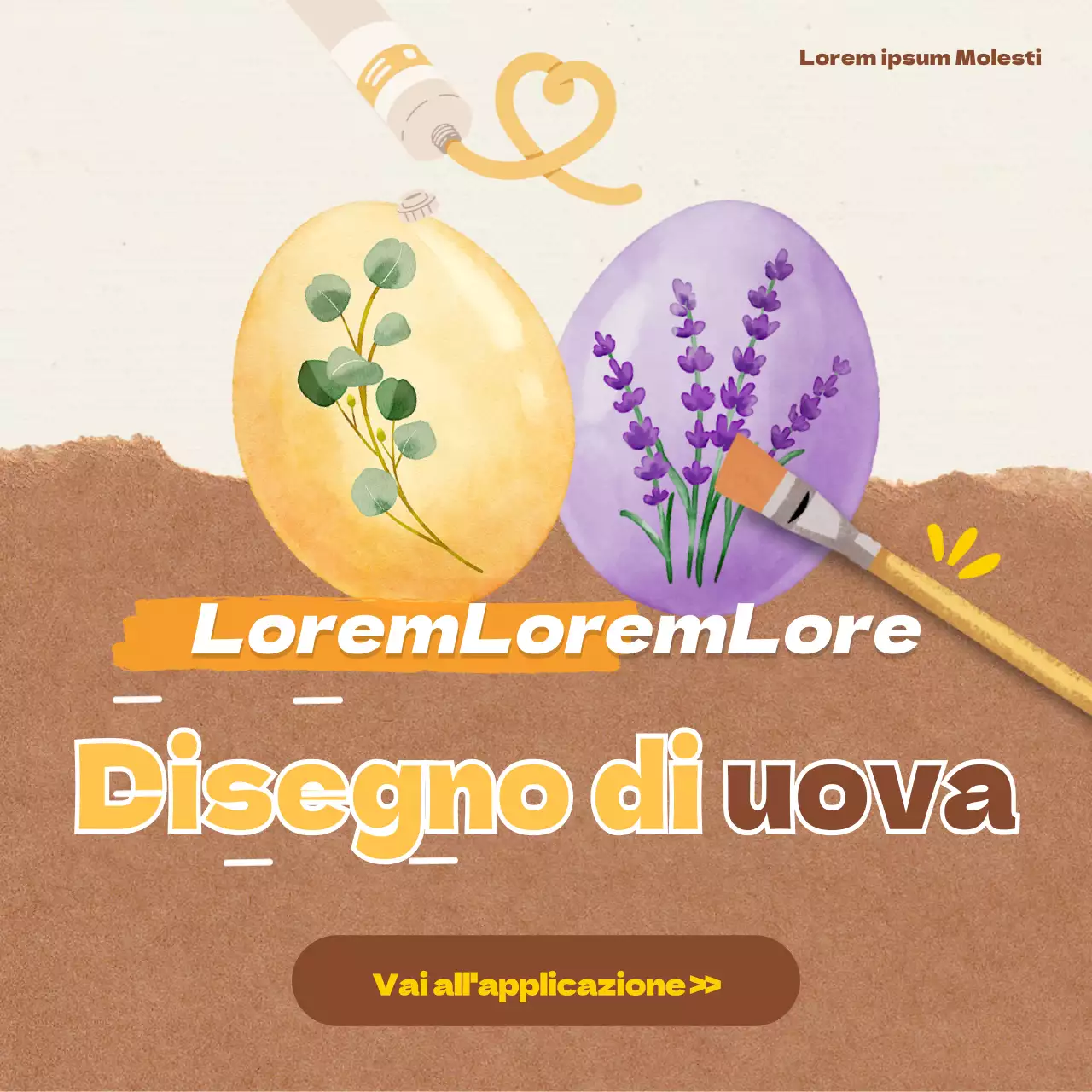 Disegno di uova di Pasqua con carta beige e kraft per un'atmosfera calda sui social media