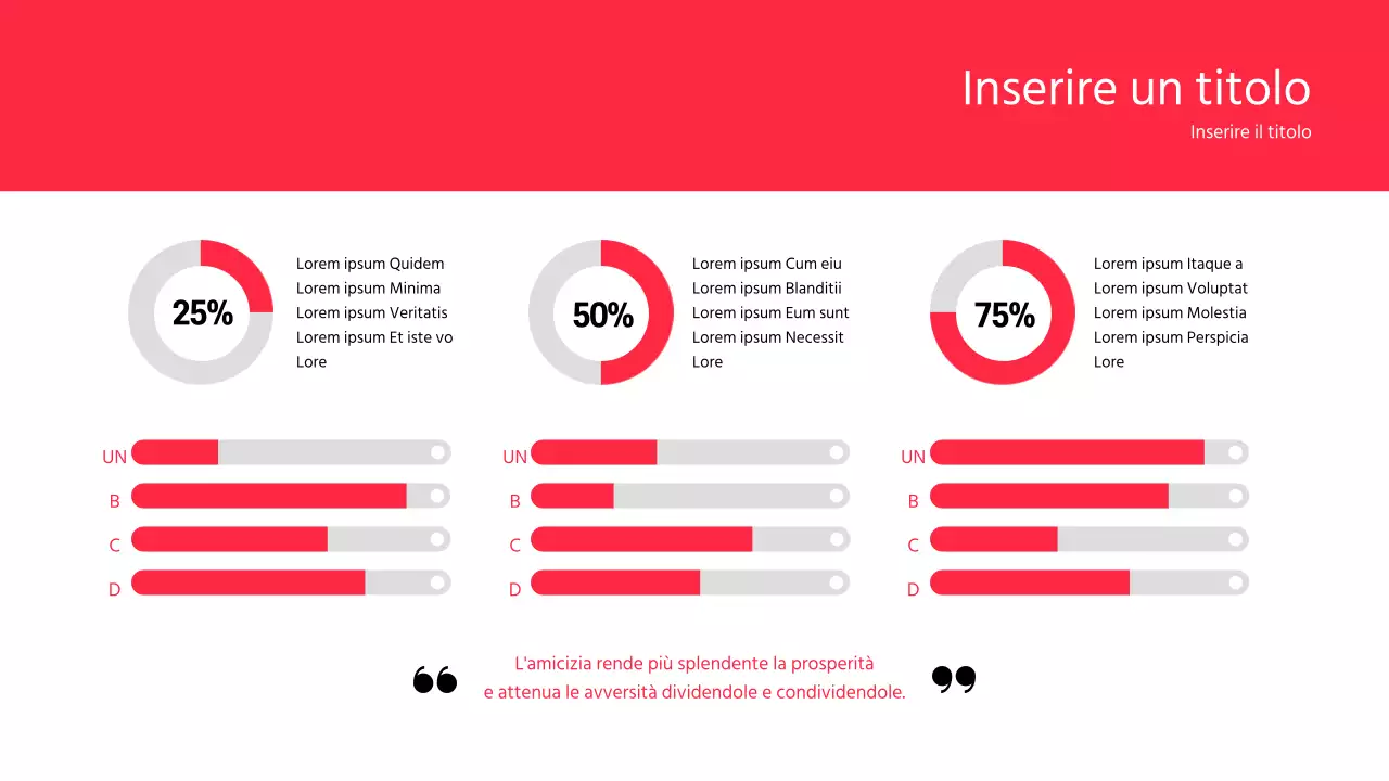 Un grafico pulito in rosso e bianco