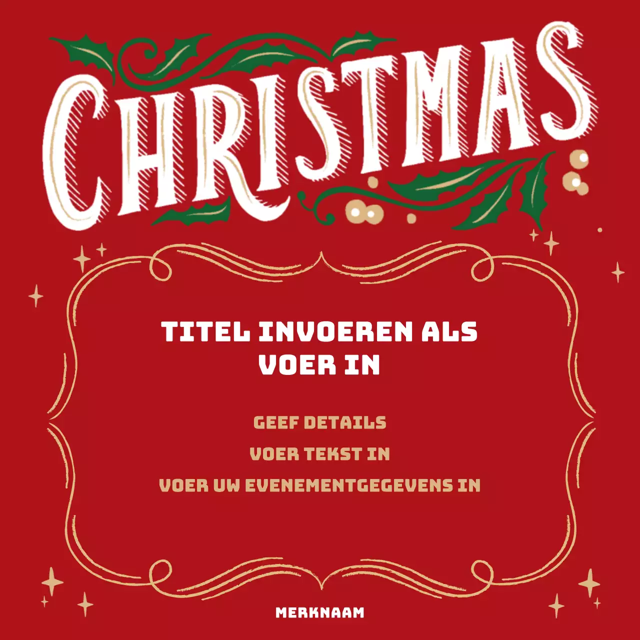 Rood geïllustreerde kerstvierkantjes