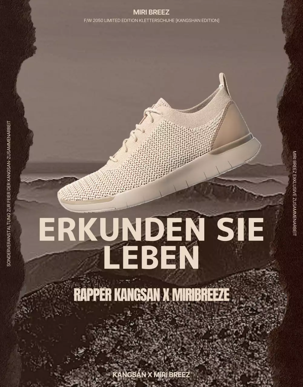 Eine Zusammenarbeit bei Wanderschuhen in Sepia und Beige