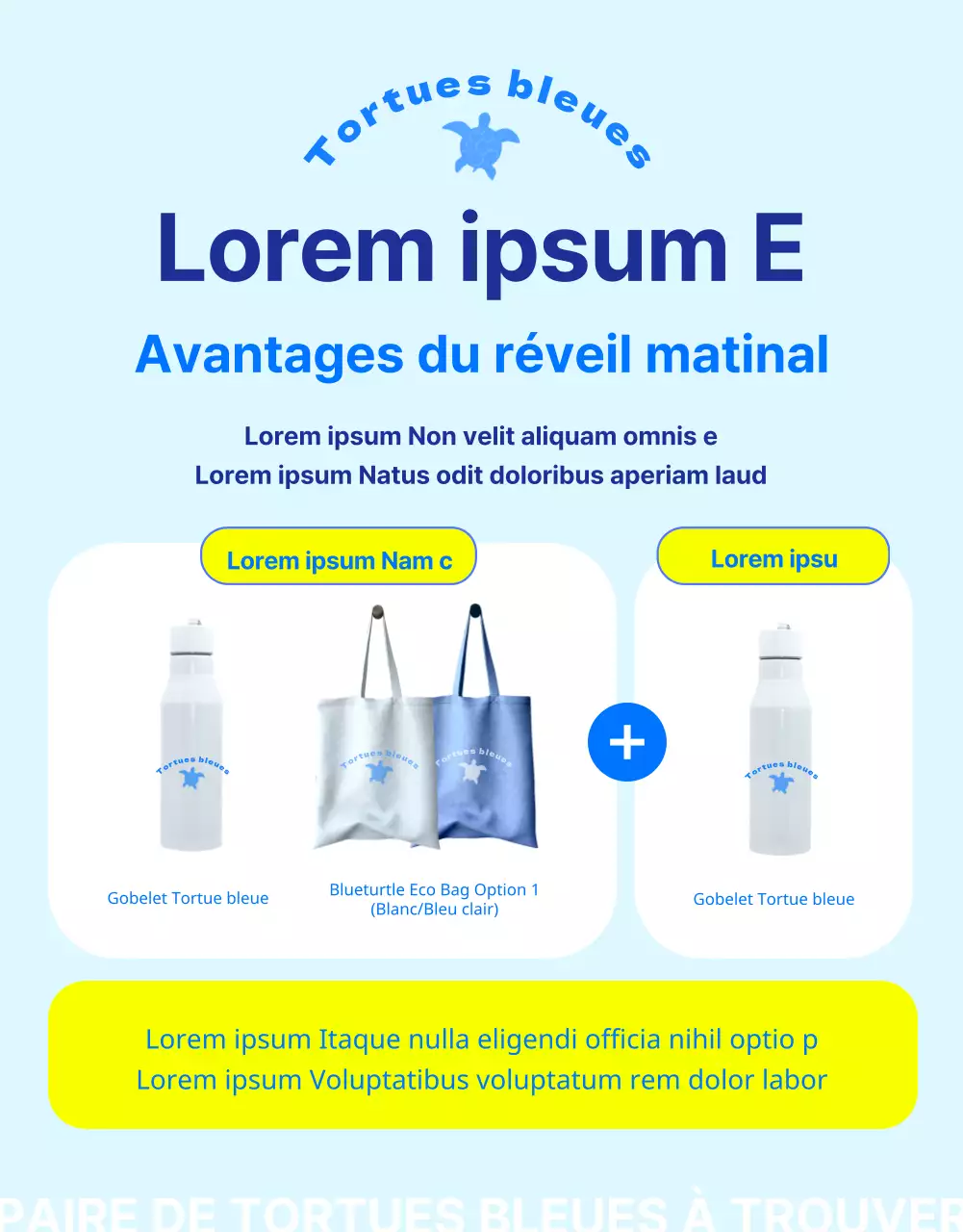 Financement de la conservation de la tortue caouanne bleue et jaune, une créature des récifs coralliens menacée d'extinction.