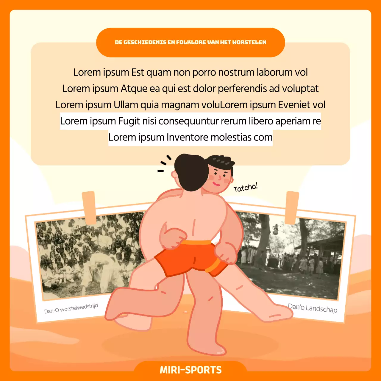 Over het oranje geïllustreerde concept worstelen