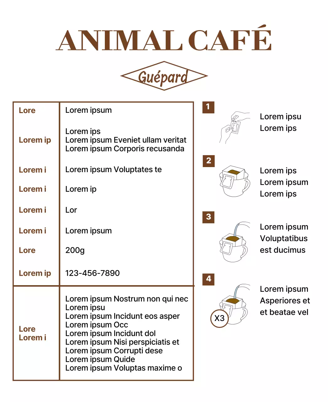 Dessin simple avec illustration d'un animal brun en train de courir