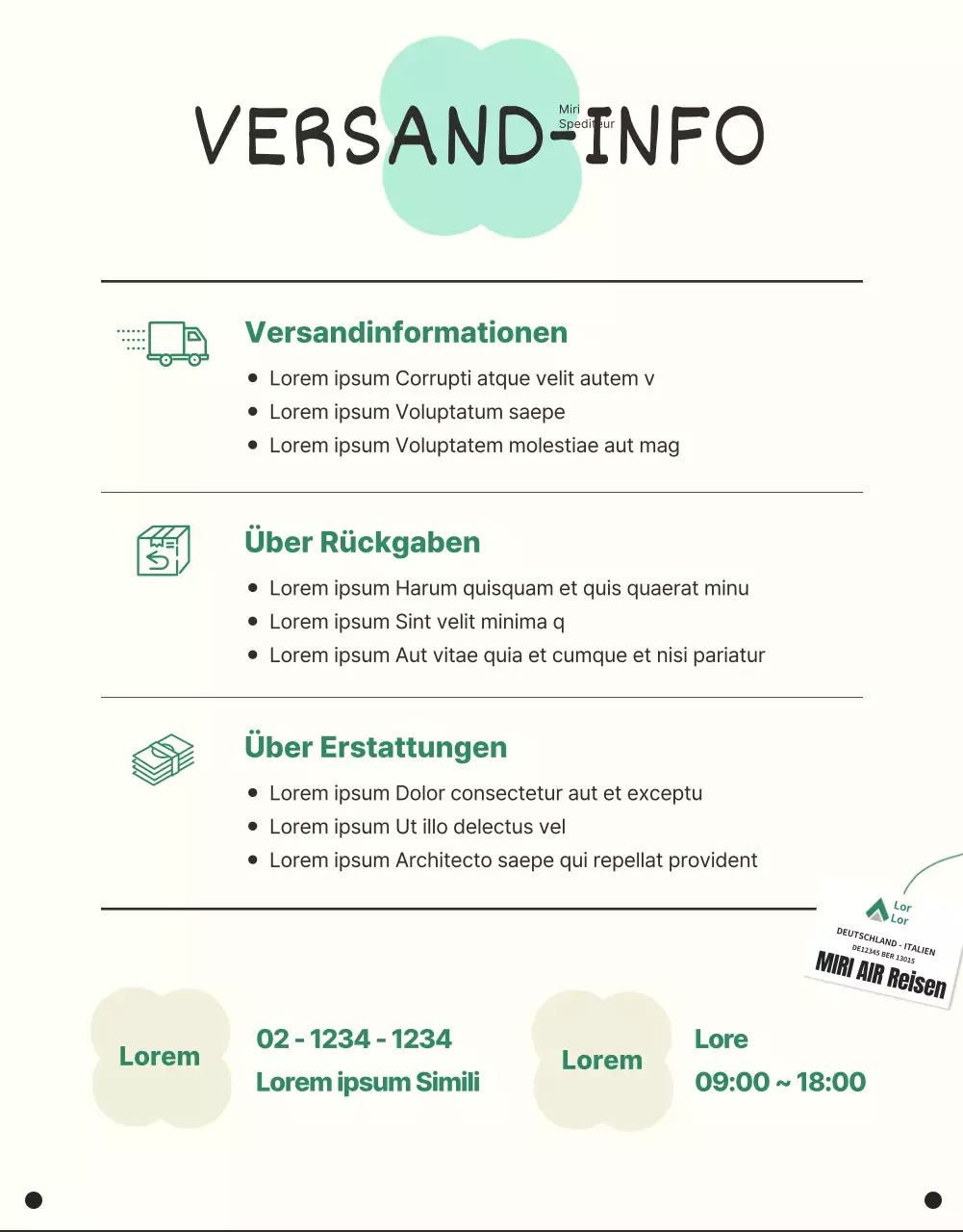 Werbung für Urlaubsgepäck mit minzigen, einfachen Linien