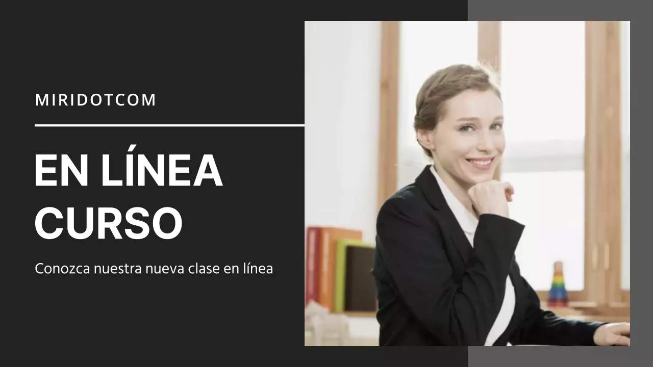 Un curso en línea limpio y sencillo en negro y gris