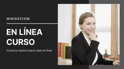 Un curso en línea limpio y sencillo en negro y gris