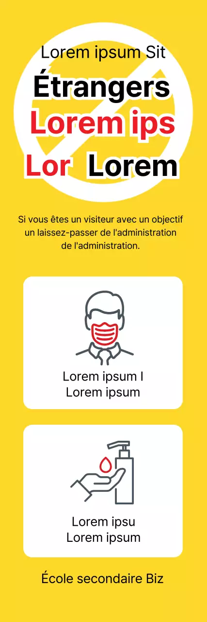 Icône jaune Restrictions d'accès au campus