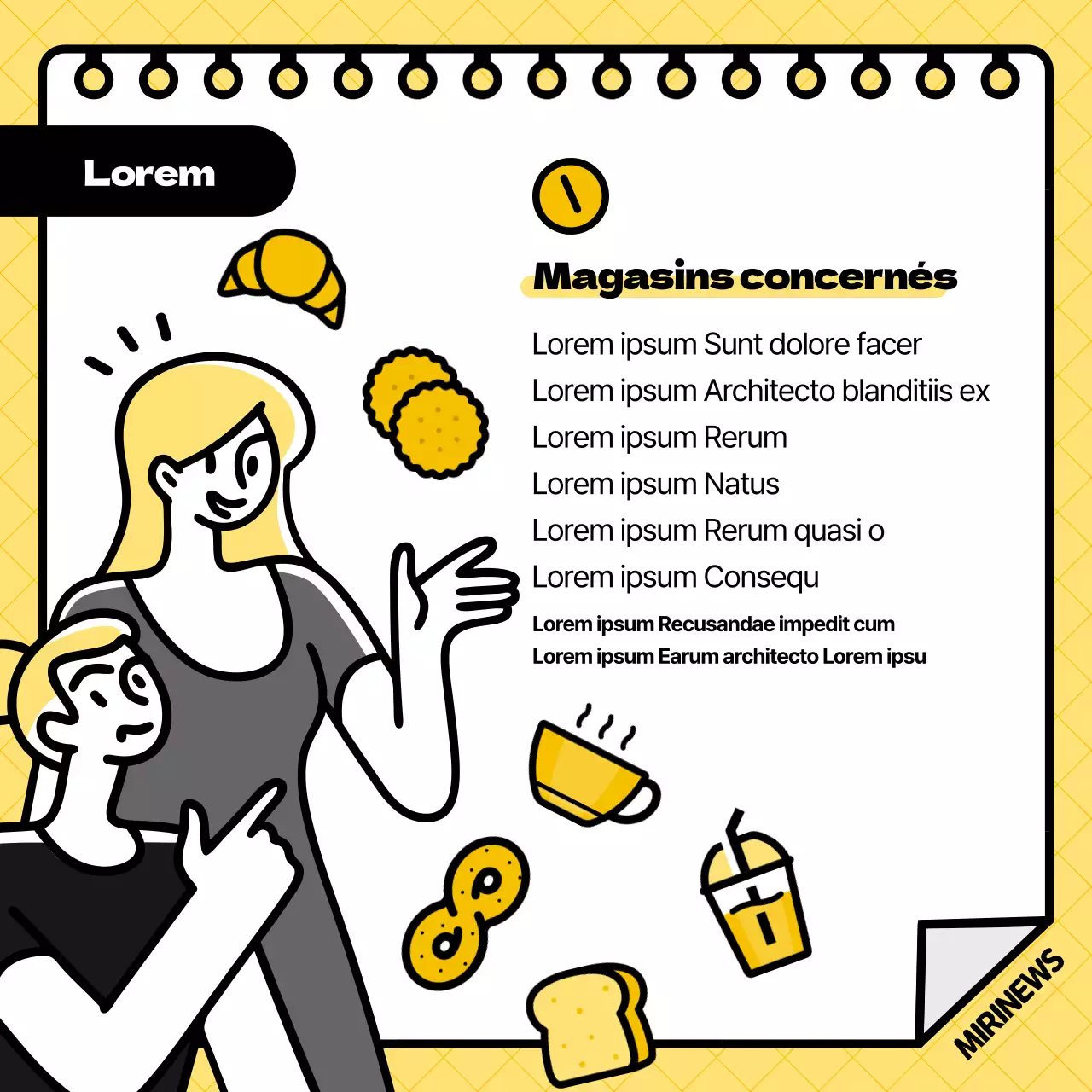 Illustration en jaune et noir du système de consigne des gobelets jetables