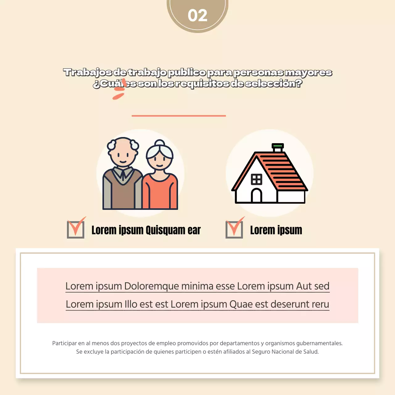 Beige ilustración concepto trabajo público ancianos contratación laboral tarjetaNoticias