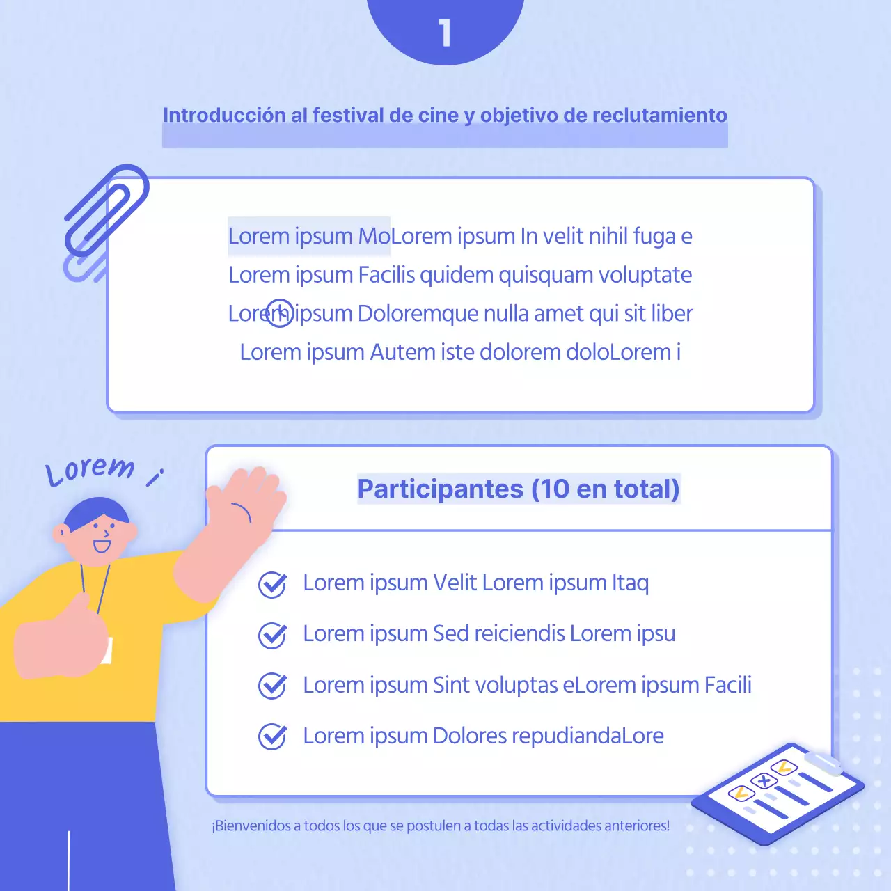 Tarjeta de invitación para el Festival de Cine de Ilustración BlueYellowPointNoticias