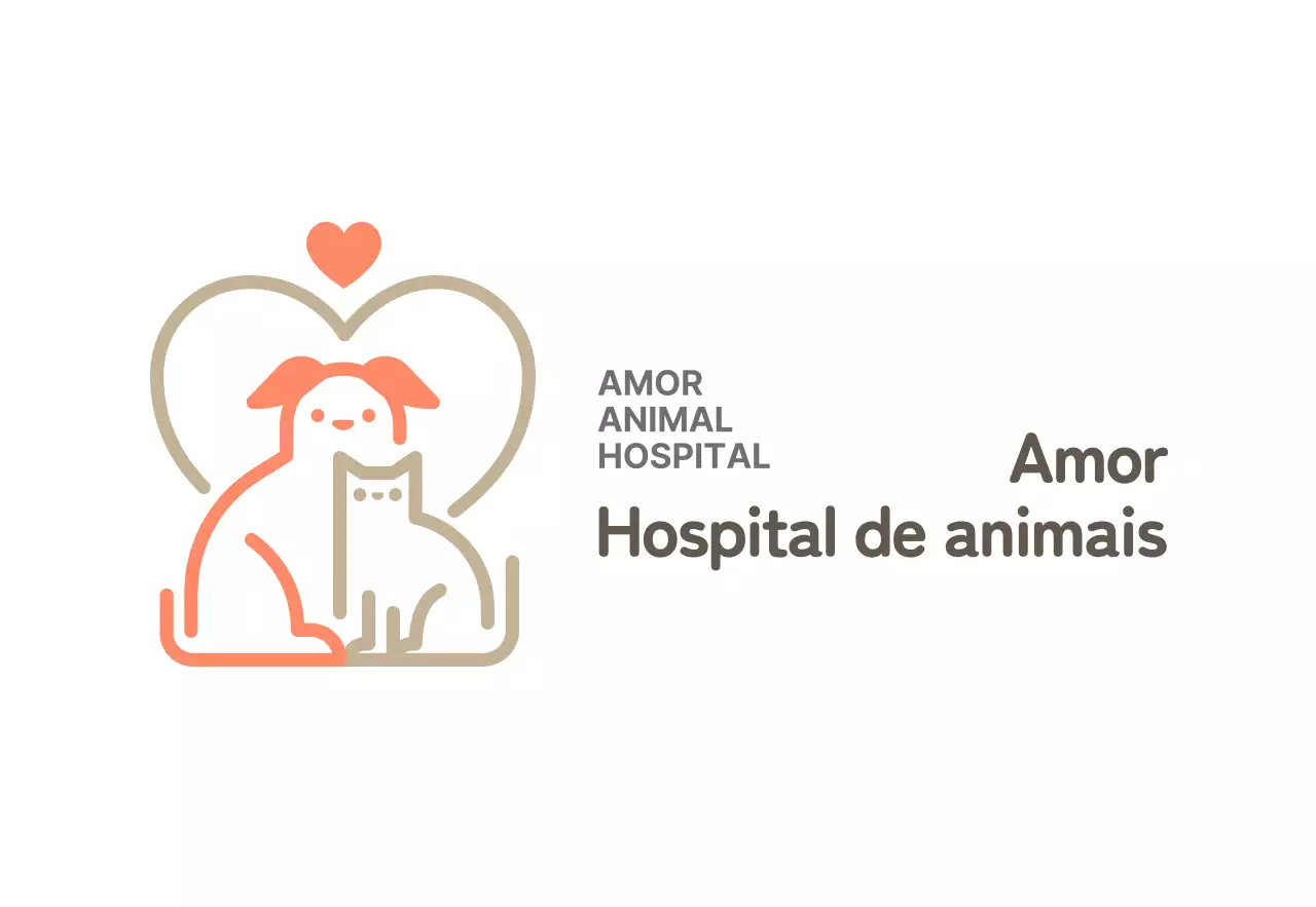 Sinal de clínica veterinária com logótipo de animal giro branco