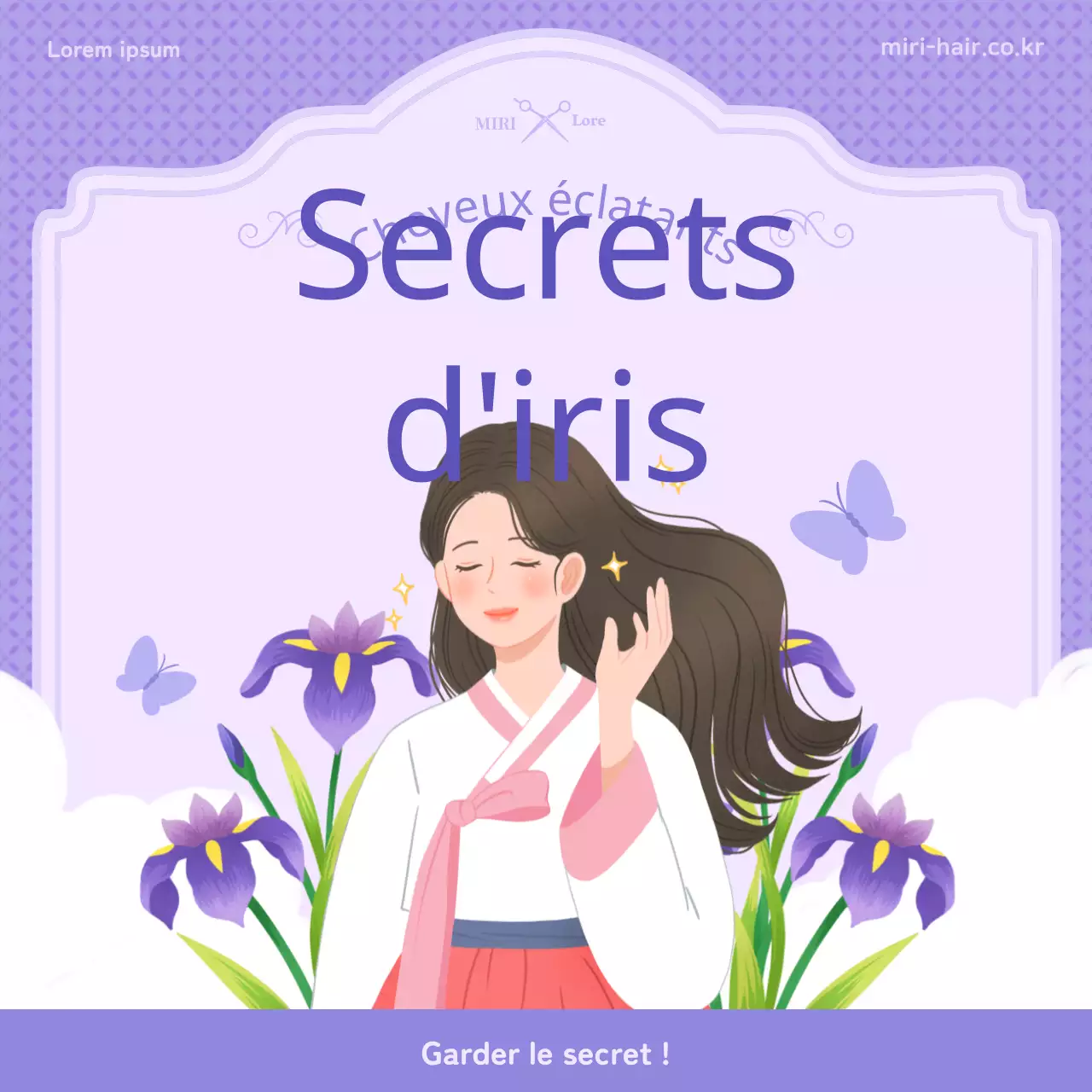 Présentation du concept d'illustration en violet des informations sur le dan-o et l'iris