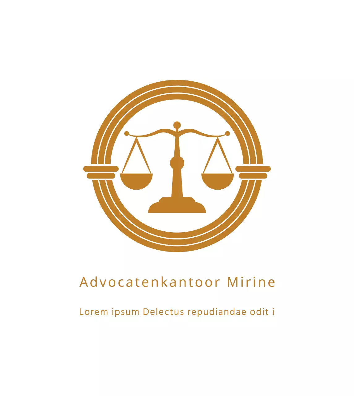 Bord advocatenkantoor met eenvoudig logo