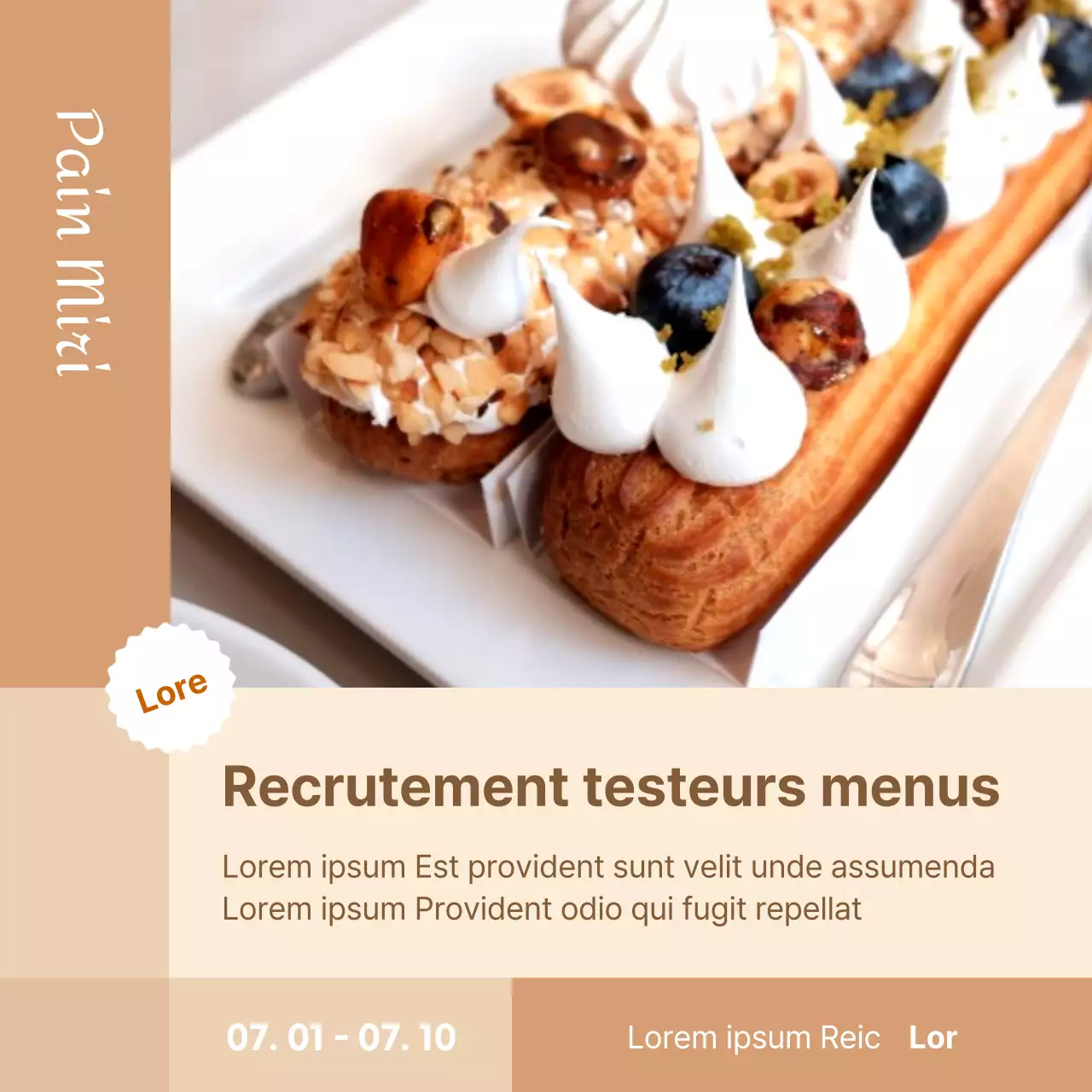 Essai gratuit du nouveau menu de la boulangerie brune