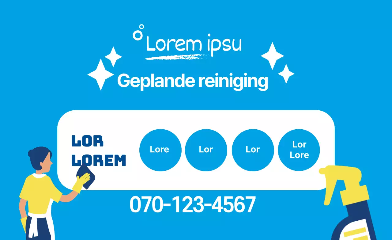 Promoot je thuiszorg schoonmaakdienst met een blauwe illustratie foto