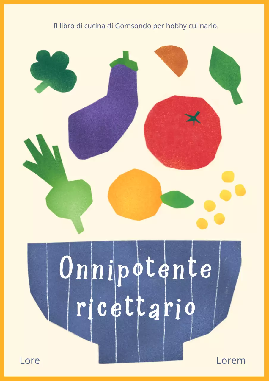 Illustrazioni di verdure a tema giallo e avorio per una ricetta a tutto tondo