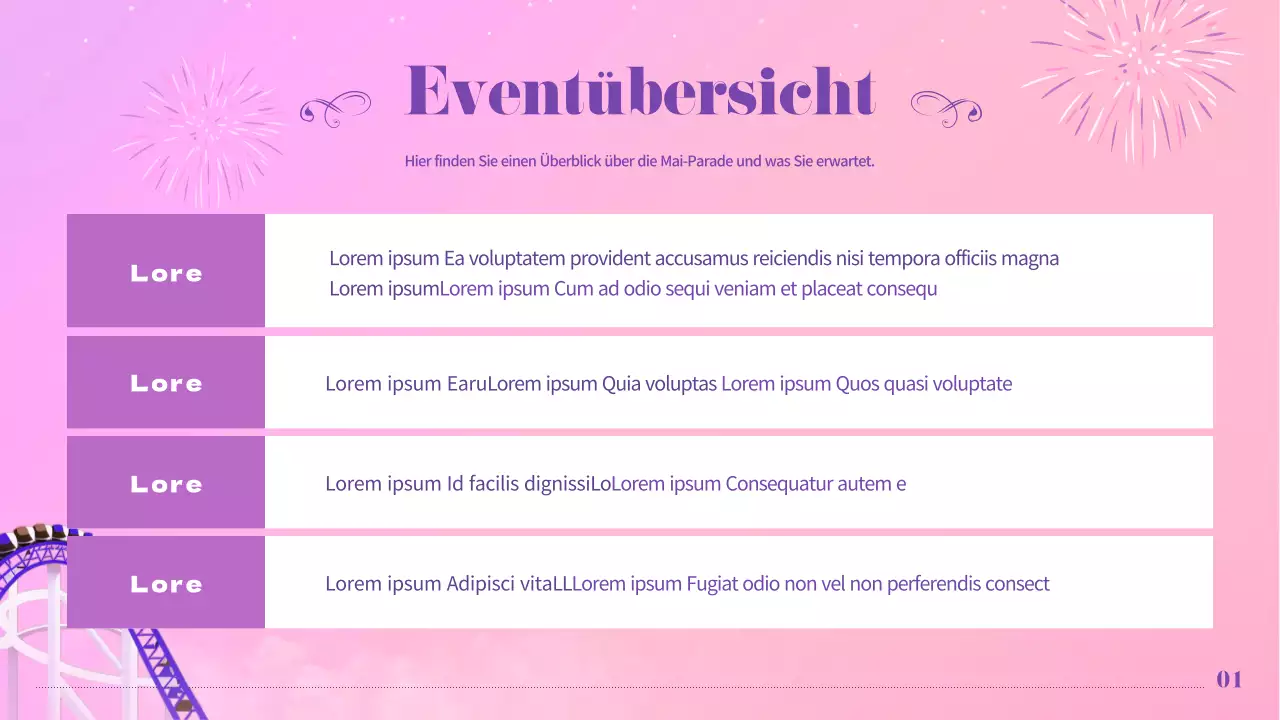 Pastellfarbene Vergnügungspark-Parade Event-Planer