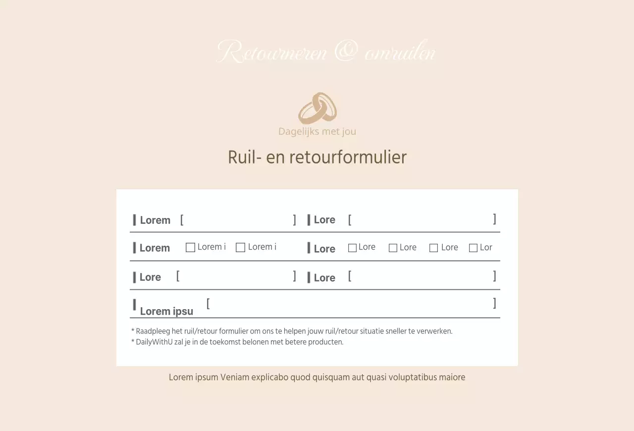 Beige SieradenWinkelcentrumVerwisselkaart