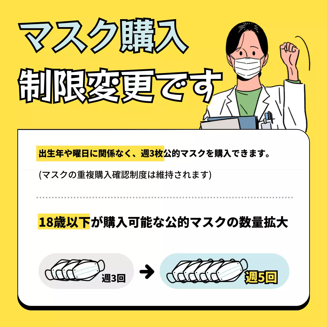 黄色 ポップ お知らせ ポスター Instagram投稿