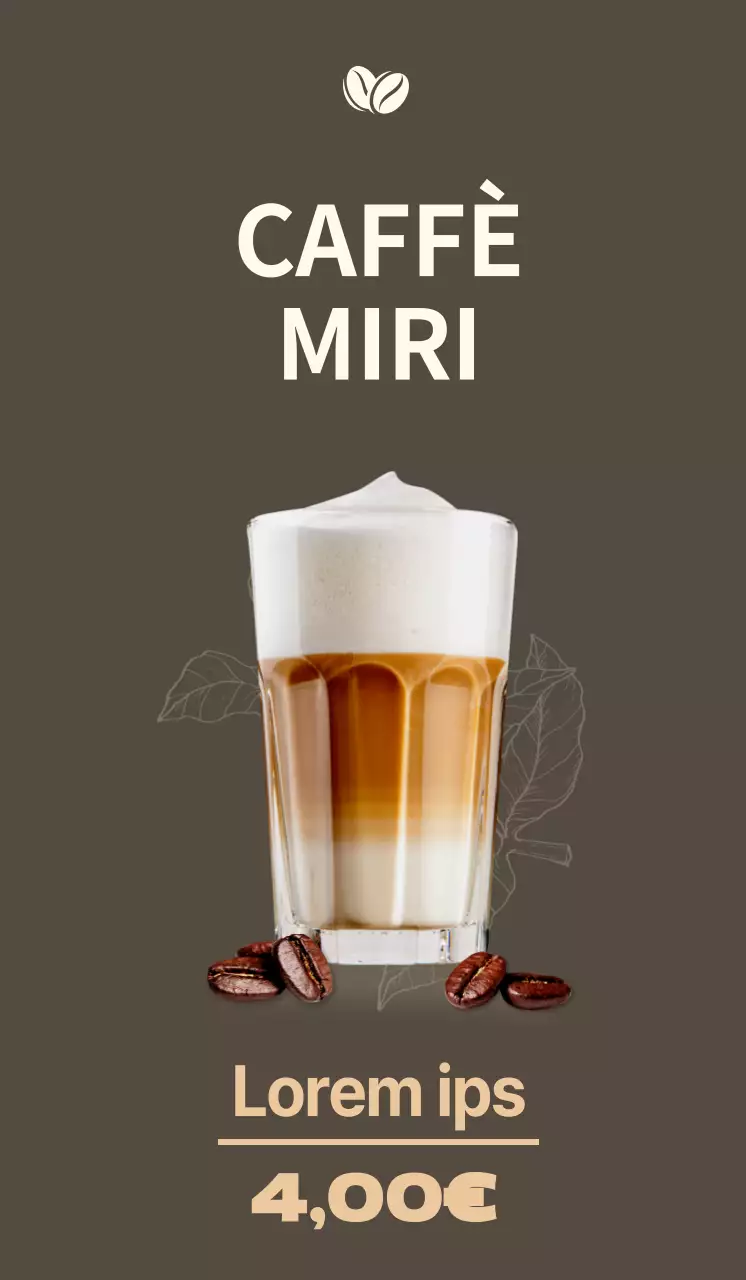 Promuovere il menu di un caffè con un'atmosfera grigia, illustrata ed emozionale.