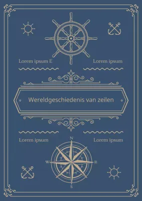 Een wereldgeschiedenis van zeilen in marineblauw en beige