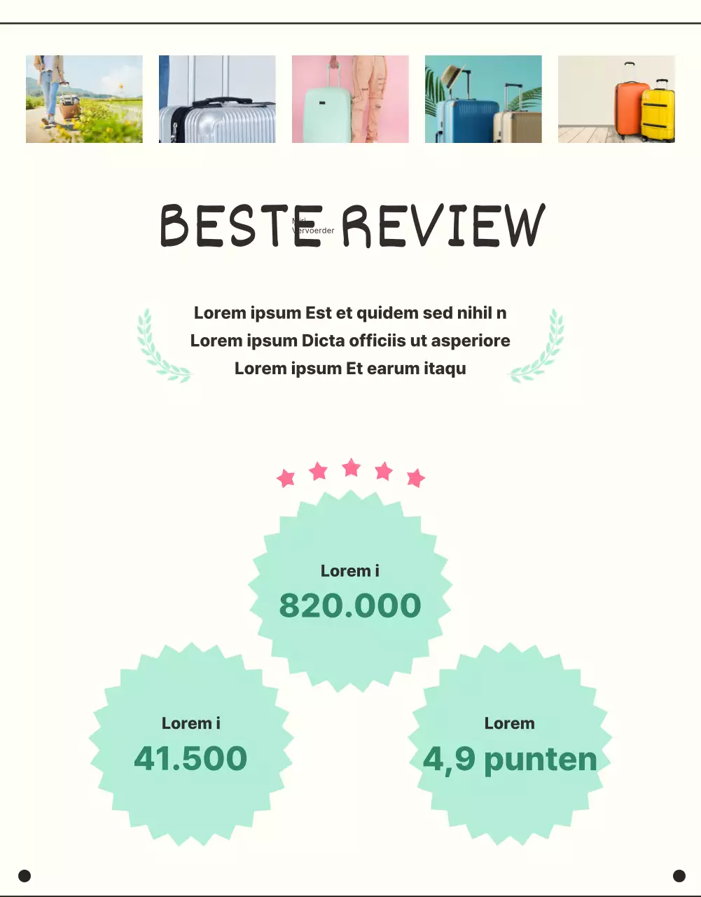 Promoot vakantiebagage met muntachtige, eenvoudige lijnen