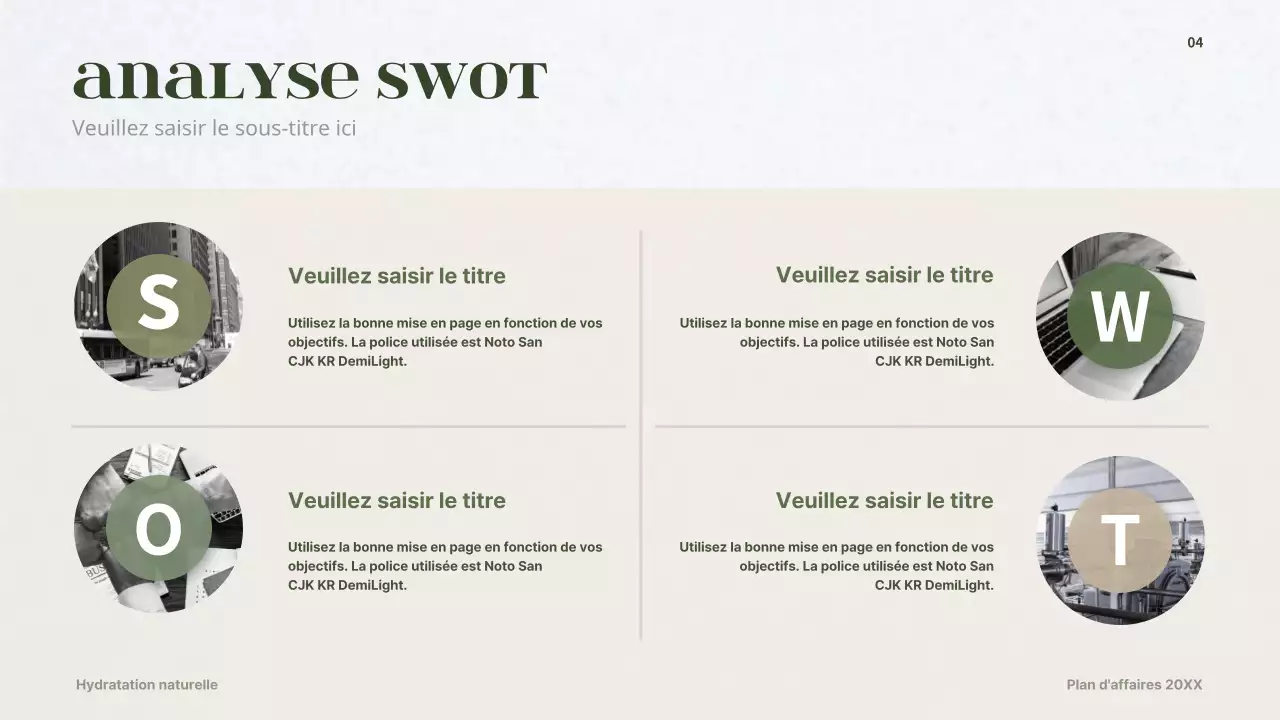 Plan d'affaires pour un concept de cosmétique dermique vert foncé