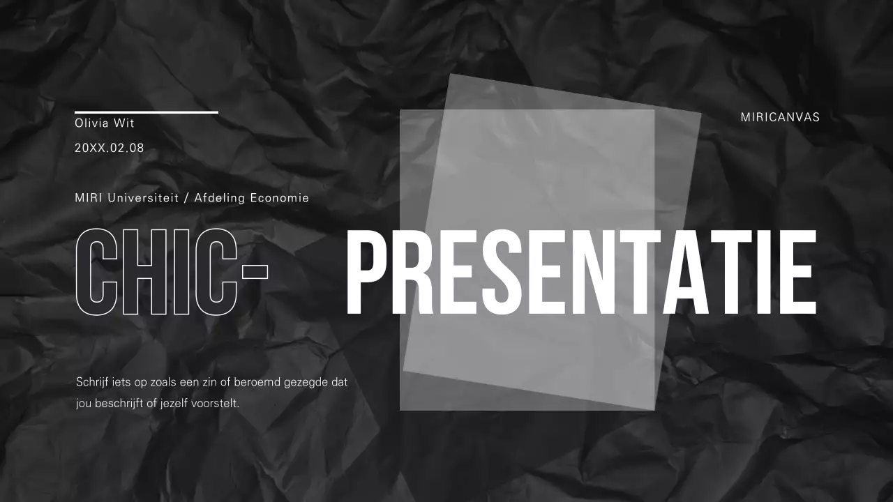 Een chique presentatie