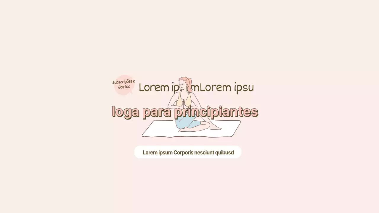Como gostar de um ioga para principiantes, cor-de-rosa e castanho, subscrição do YouTube