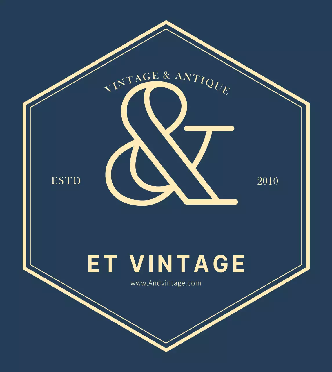 Logo de magasin simple et vintage en bleu marine