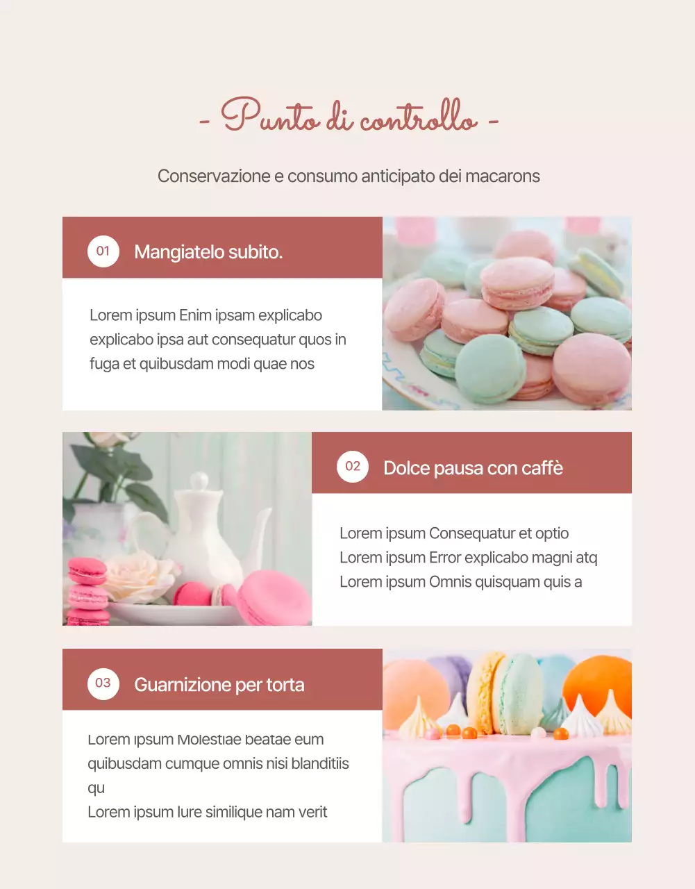 Macarons moderni per il White Day in rosa e beige Scheda prodotto