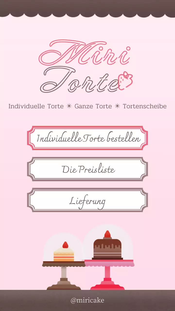 Rosa Braun Niedlich Bäckerei Konzept Kuchen Shop Promotion Link Hinweis