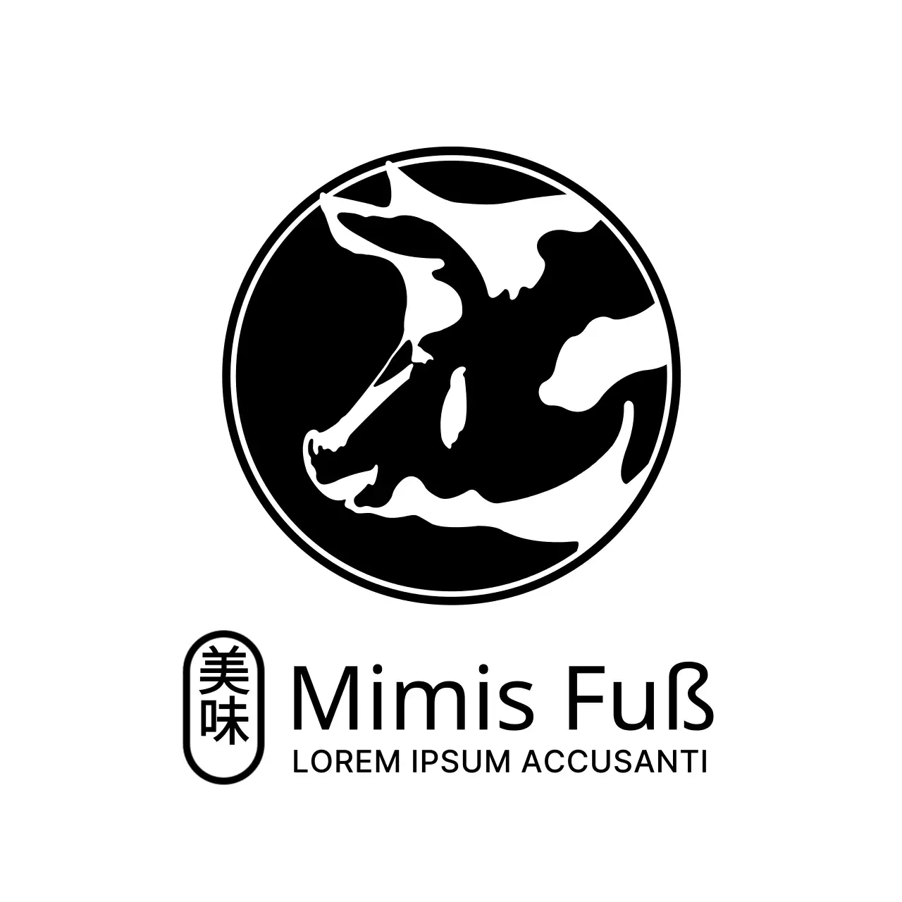 Einfache moderne Schwein Illustration Symbol Logo Typ Schweinefüße fördern und informieren