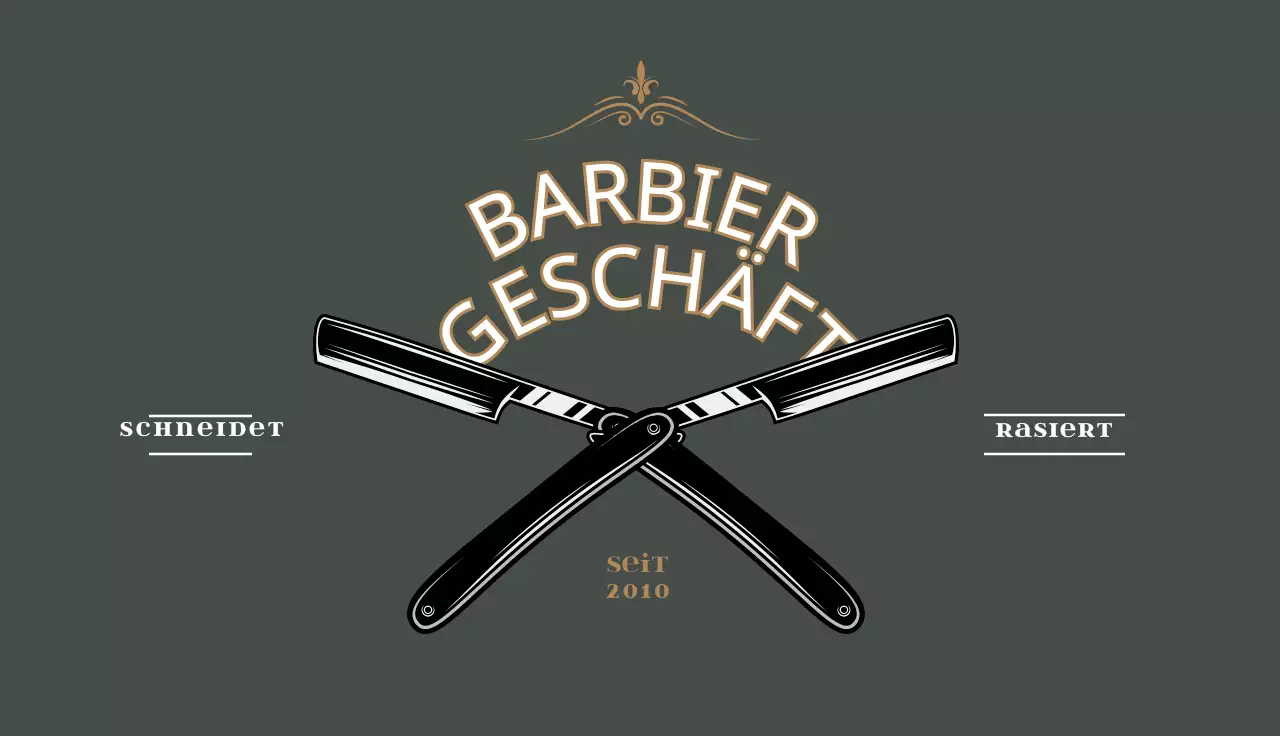 Grüne Vintage Barbershop-Visitenkarte