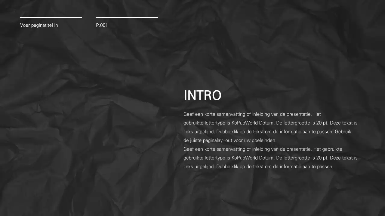 Een chique presentatie