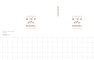 Eenvoudige envelop met bruin brood en patroonillustratie