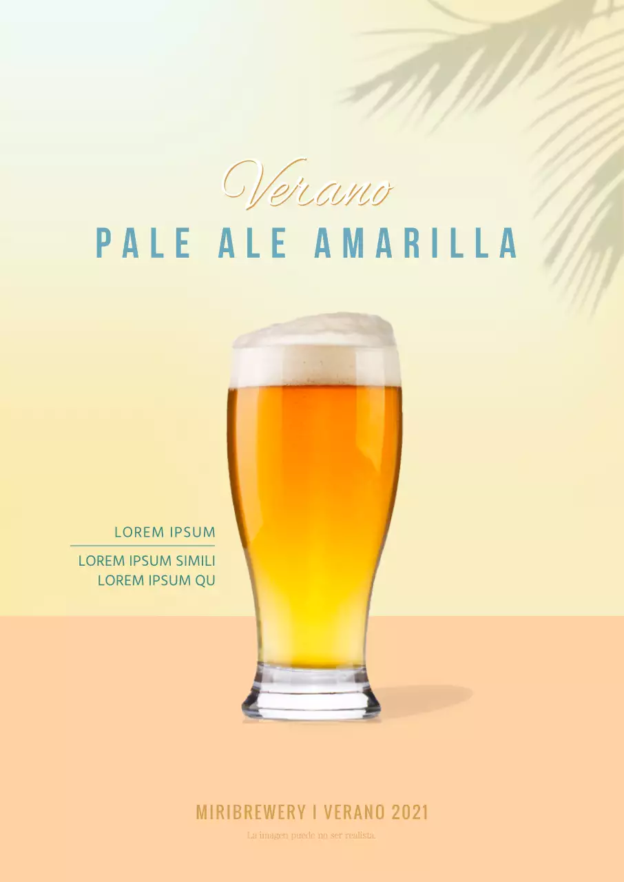 Cartel retrato sencillo de la cerveza artesanal