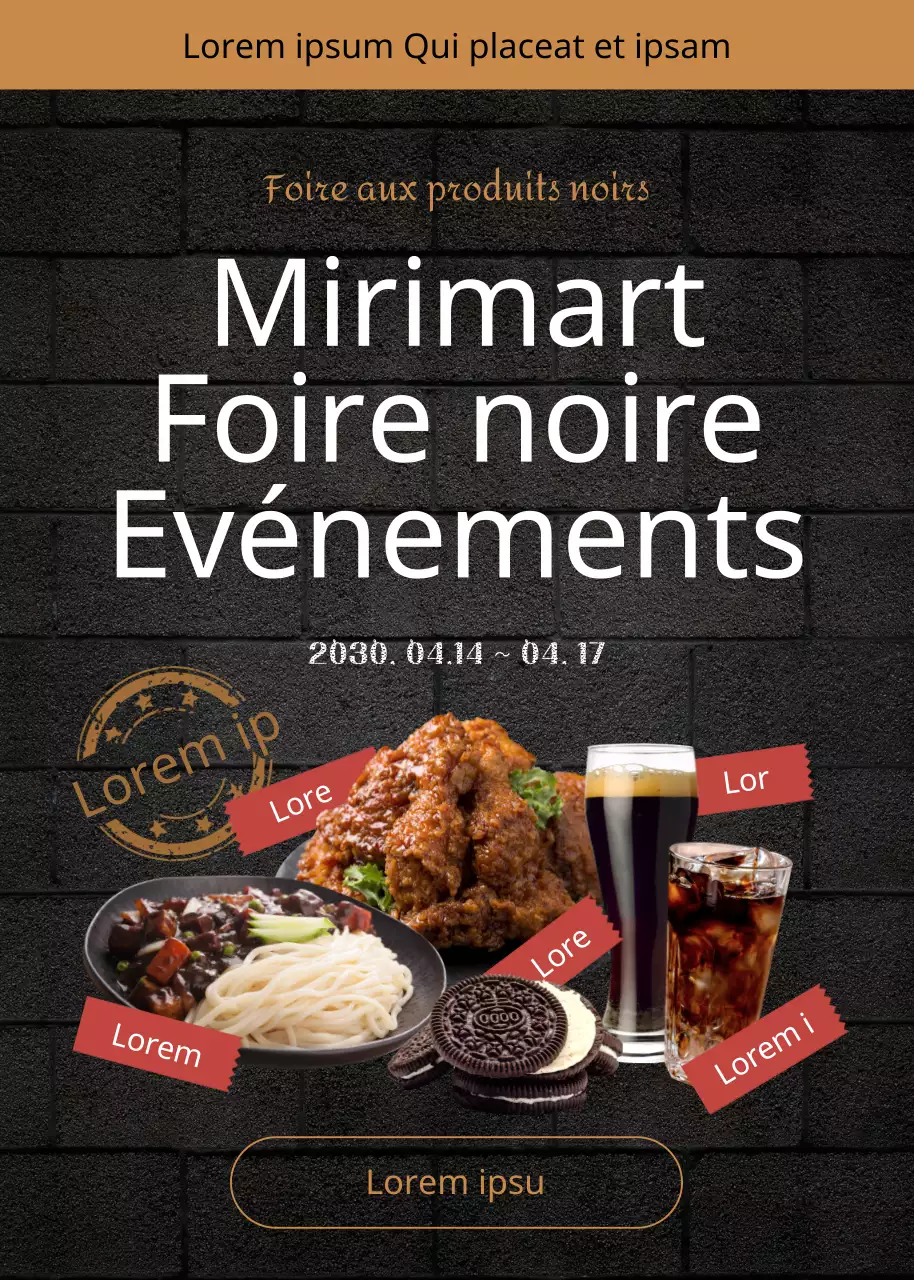 Popup Black Friday Black Food Sale avec un thème de briques noires