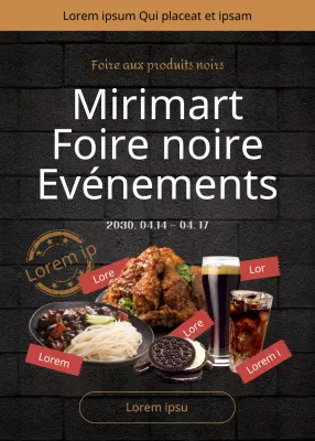 Popup Black Friday Black Food Sale avec un thème de briques noires
