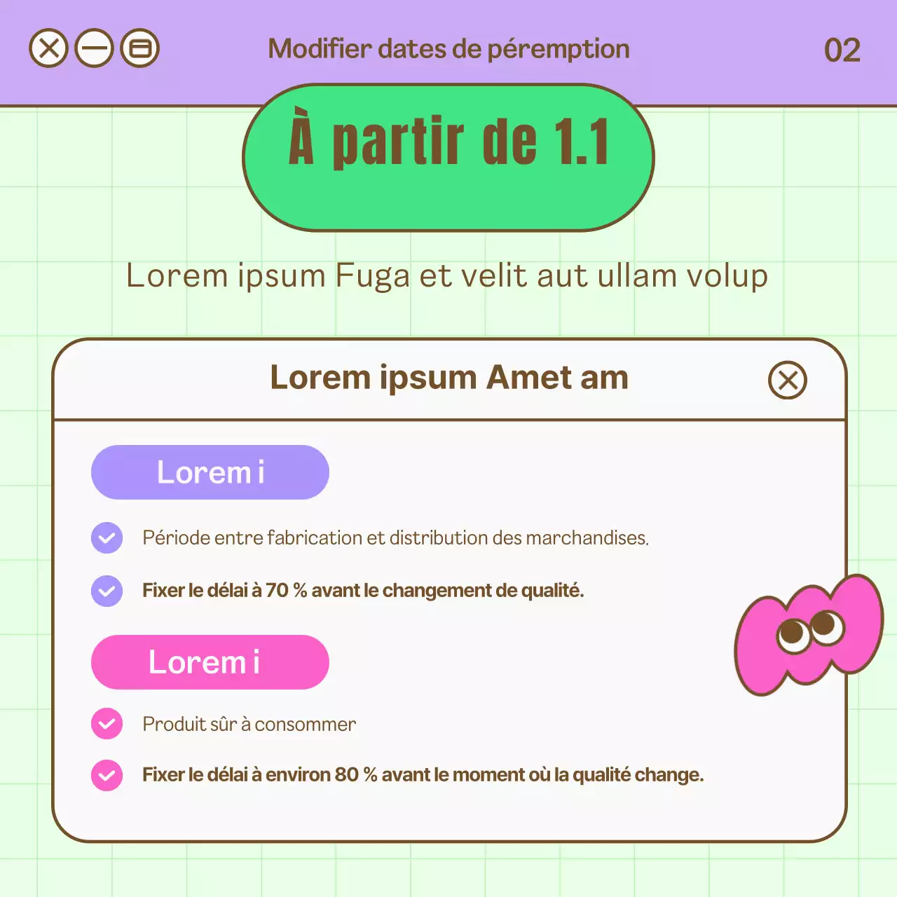 Guide politique mignon avec un concept de barre de recherche internet violette