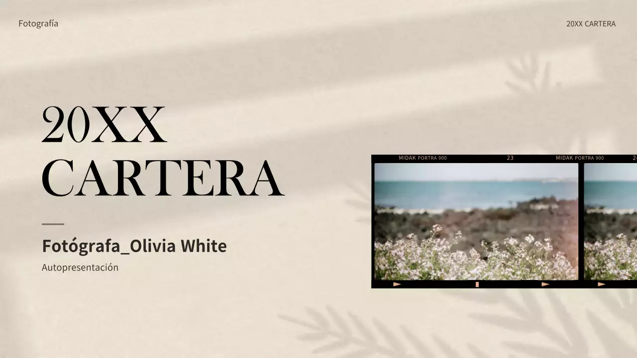 Portafolio de conceptos de cámaras de cine en beige