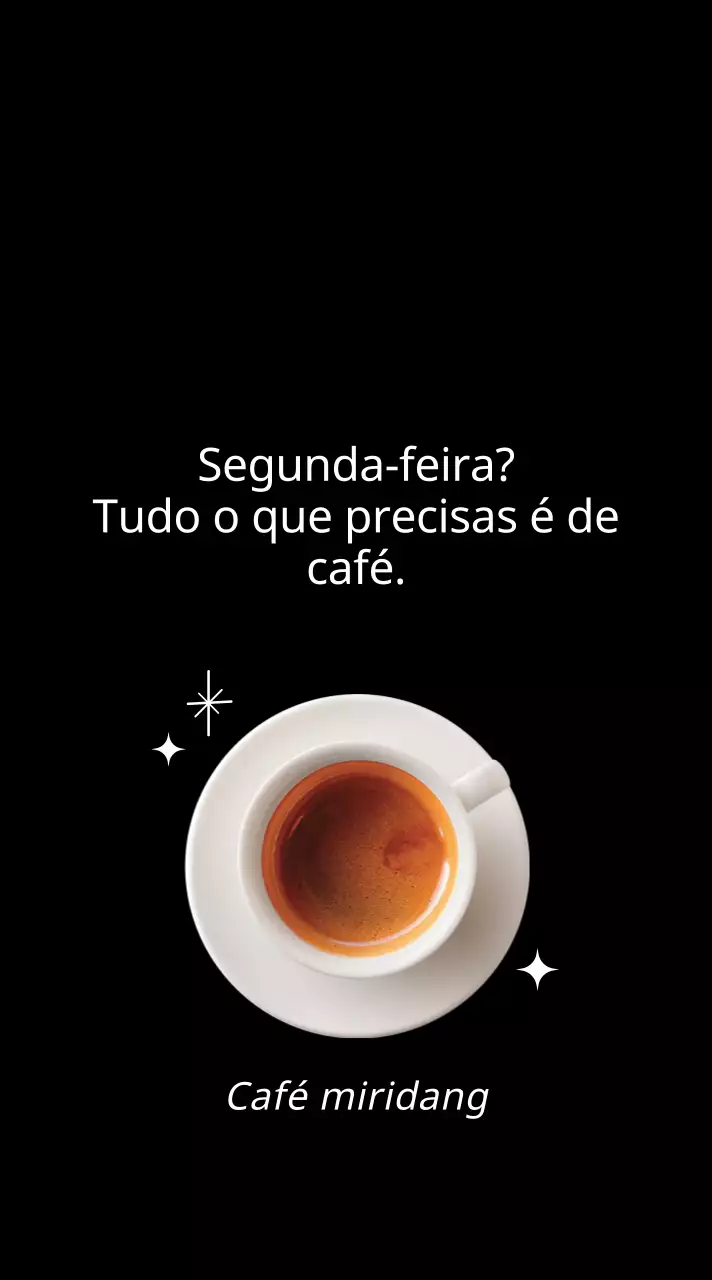 Imagem de café com letras sentimentais em laranja e branco