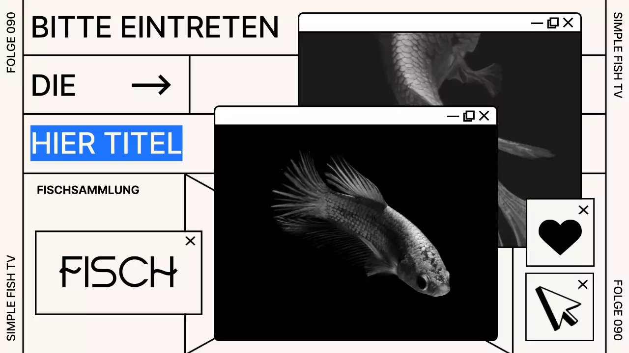Gitterfenster-Konzept in Schwarz und Beige Fisch halten