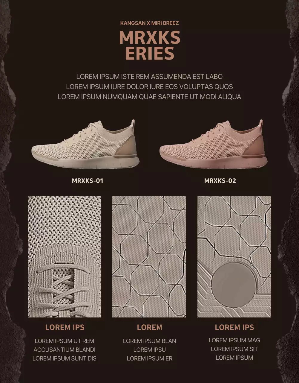 Una collaborazione con scarpe da trekking color seppia e beige