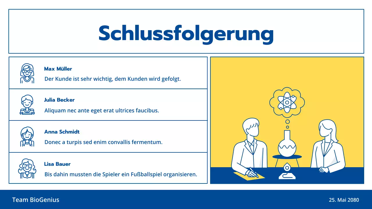 Hellblau und gelbe Linie Illustration sauber Wissenschaft Experiment Bildung Klasse Präsentationsthema