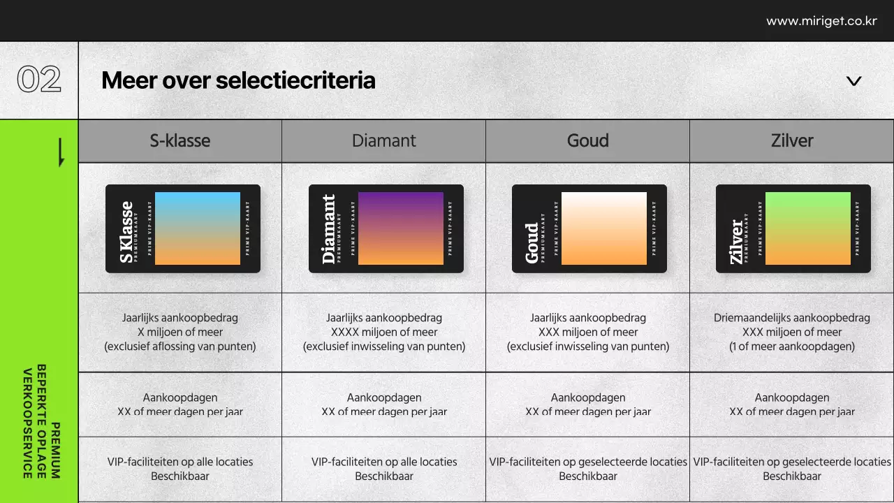 Presentatie VIP-voordelen warenhuis in zwart-wit en limoengroen
