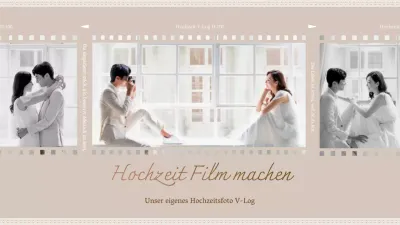 Beige Filmrahmen selbst Hochzeit Vlog